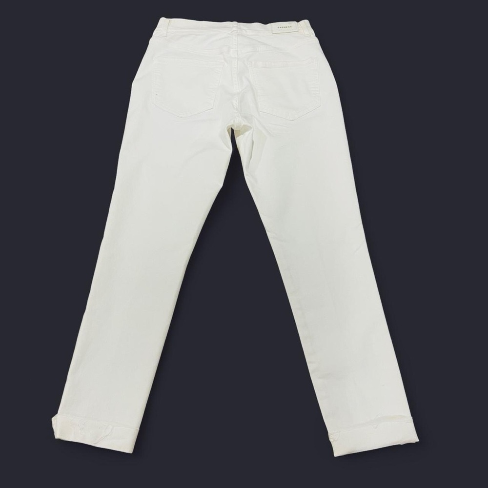 White Cuffed Ankle Straight Leg Creased Middle Jeans 6R - Picture 6 of 6
